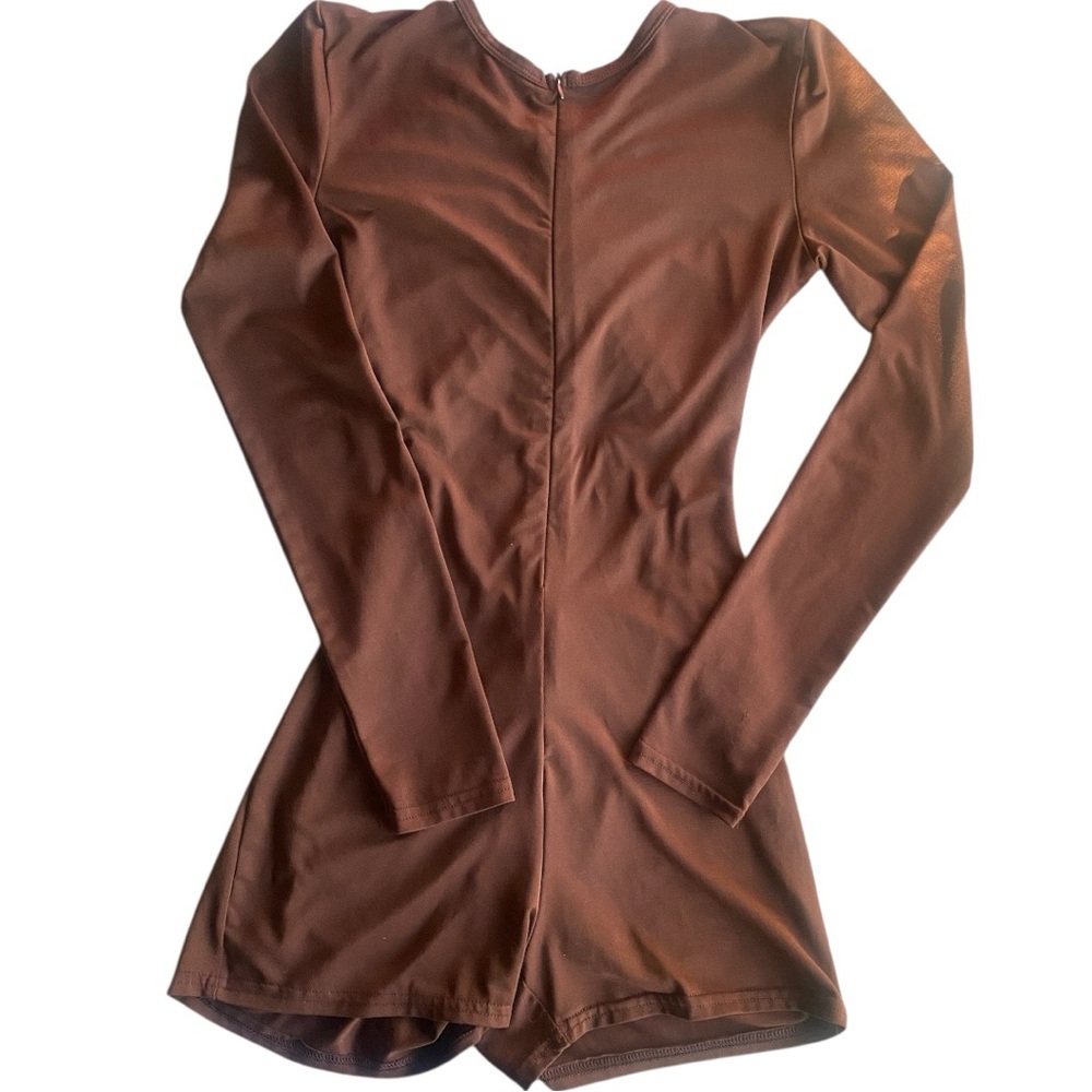 Women's Brown Long Sleeve Romper (S)